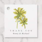 Beach Palm Trees Tropische Waterverf Dank u Bedankjes Labels (Voorkant)