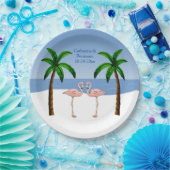 Beach Palm Trees, Verlovingen Papieren Bordje (Feest)