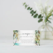 Beach Palm Trees Vrijgezellenfeest Recipe Request Informatiekaartje (Staand voorkant)