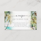 Beach Palm Trees Vrijgezellenfeest Recipe Request Informatiekaartje (Voorkant)