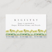 Beach Palm Trees Waterverf Bridal Registry Informatiekaartje (Voorkant)
