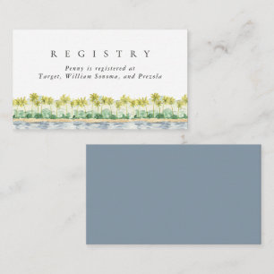 Beach Palm Trees Waterverf Bridal Registry Informatiekaartje