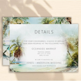 Beach Palm Trees Wedding Detail Enclosure Kaart