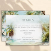 Beach Palm Trees Wedding Detail Enclosure Kaart