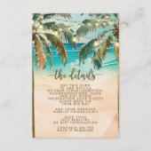 Beach Palm Trees Wedding Informatie Kaart (Voorkant)