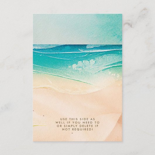 Beach Palm Trees Wedding Informatie Kaart (Achterkant)