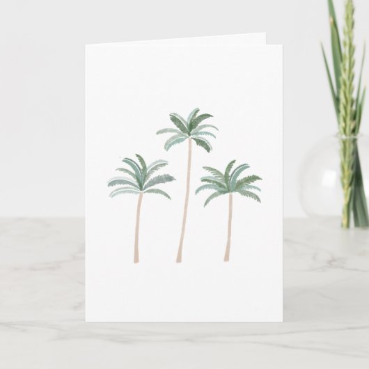 Beach Palm Trees Wenskaart Bedankkaart (Voorkant)