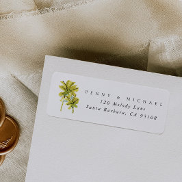 Beach Palm Trepical Return Address Etiket
