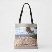 Beach Palm Tropical Destination Custom Tote Bag (Voorkant)