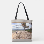 Beach Palm Tropical Destination Custom Tote Bag (Achterkant)