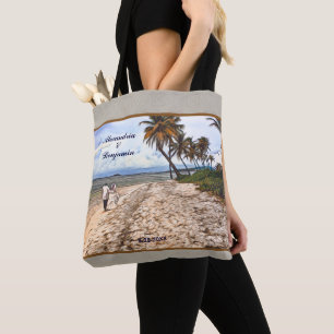 Beach Palm Tropical Destination Custom Tote Bag