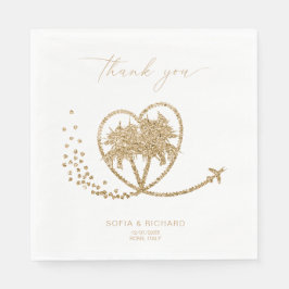 Beach Palm Wedding Destination Bedankt Servet