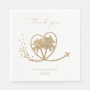 Beach Palm Wedding Destination Bedankt Servet