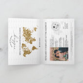 Beach Palm Wedding Destination Passport Wereldkaar (Binnen)