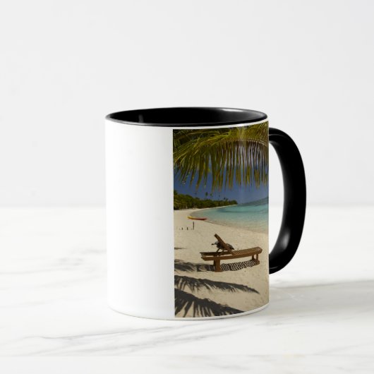 Beach, palmbomen en lounger mok (Voorkant rechts)