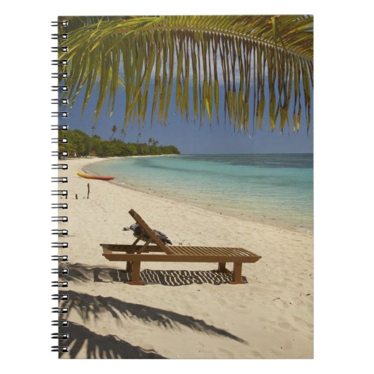 Beach, palmbomen en lounger notitieboek (Voorkant)