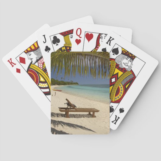 Beach, palmbomen en lounger pokerkaarten (Achterkant)