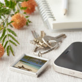 Beach, palmbomen en lounger sleutelhanger (Zijkant)