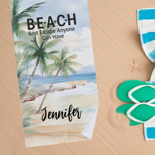 Beach palmbomen naam citaat strandlaken