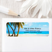 Beach, palmbomen, Ocean Return-adres Etiket (Insitu)