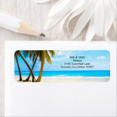 Beach, palmbomen, Ocean Return-adres Etiket (Insitu)