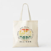 Beach-palmboom voor terugtrekpleister tote bag (Achterkant)
