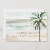 Beach Palms Be My Flower Girl Voorstelkaart Bedankkaart (Achterkant)