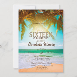 Beach Palms Summer Sweet 16-feest Kaart