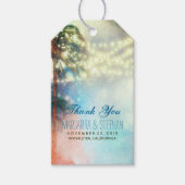 Beach Palms Waterverf bruiloft dank u Cadeaulabel (Voorkant)