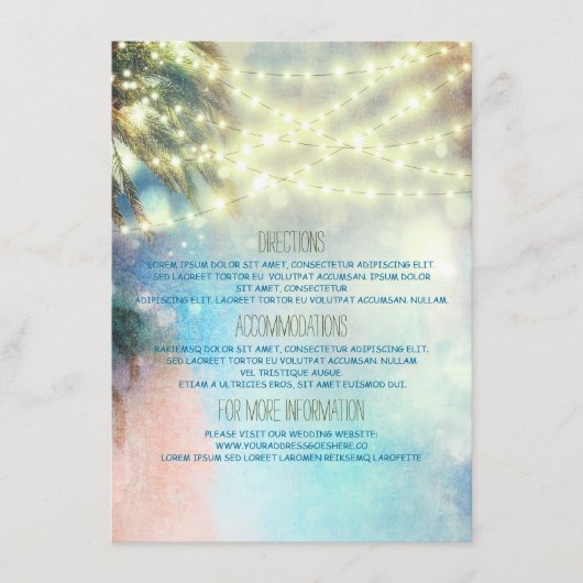 Beach Palms Wedding Details - Informatie Informatiekaartje (Voorkant)