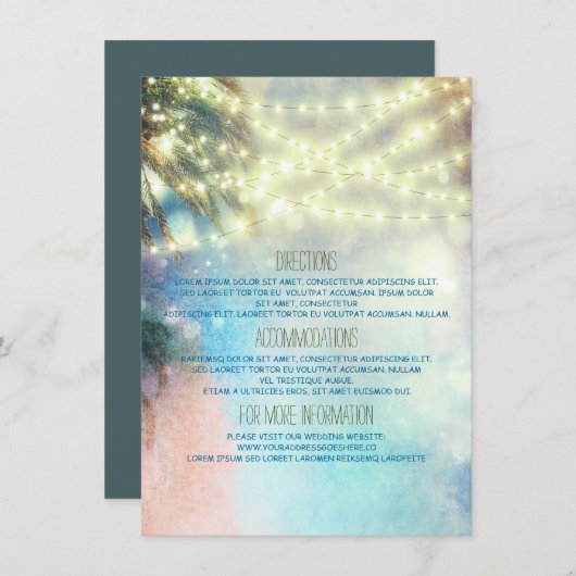 Beach Palms Wedding Details - Informatie Informatiekaartje (Voorkant / Achterkant)