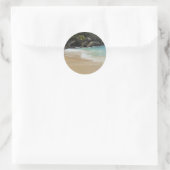 Beach Palms Zee Waves Blank Seaside Sjabloon Ronde Sticker (Tas)