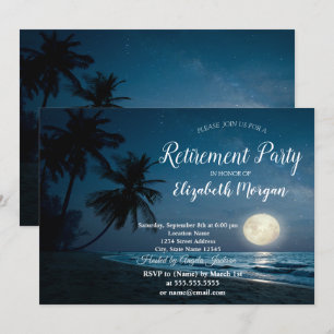 Beach Palms Zonsondergang Pensioenfeest Kaart