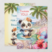 Beach Panda Bedankingskaart Bedankkaart (Voorkant / Achterkant)