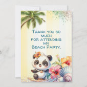 Beach Panda Dank u voor uw opmerking Bedankkaart (Achterkant)