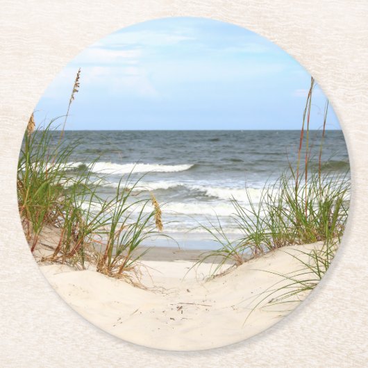 Beach Paper-Onderzetters Ronde Kartonnen Onderzetter (Voorkant)