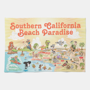 Beach Paradise California Kitchen Towel Theedoek