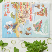 Beach Paradise California Kitchen Towel Theedoek (Gevouwen)