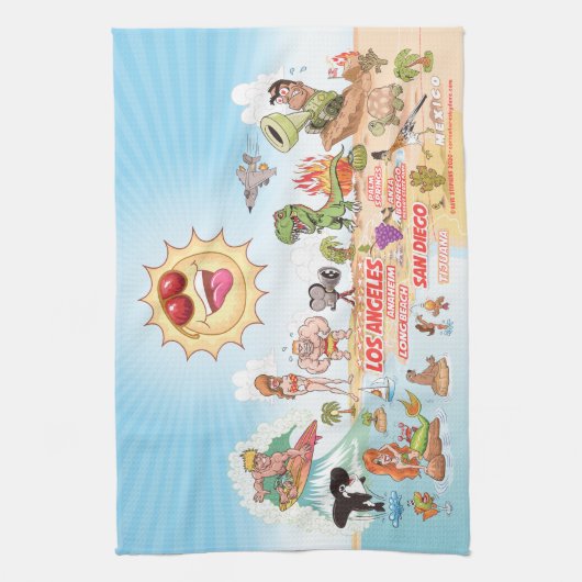 Beach Paradise California Kitchen Towel Theedoek (Verticaal)