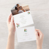 Beach Paradise Photo Wedding RSVP All In One Uitnodiging (Afscheurbaar)