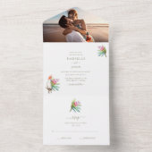 Beach Paradise Photo Wedding RSVP All In One Uitnodiging (Binnen)