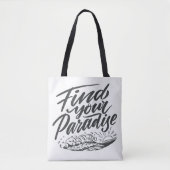 Beach Paradise Quote Tote Bag (Voorkant)