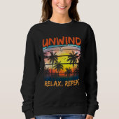 Beach Paradise Unwind Relax Repeat Sunset Hawaiian Trui (Voorkant)