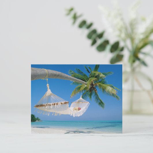 Beach Paradise Vacation Hammock Briefkaart (Staand voorkant)