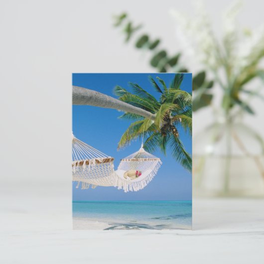 Beach Paradise Vacation Hammock Briefkaart (Staand voorkant)