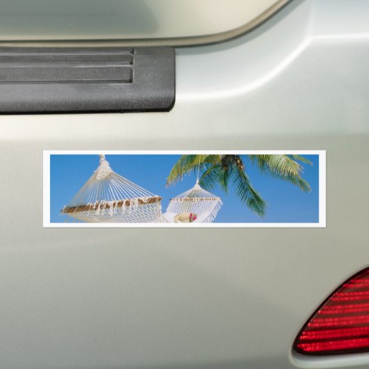 Beach Paradise Vacation Hammock Bumpersticker (Op auto)