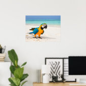Beach Parrot Poster (Thuiskantoor)