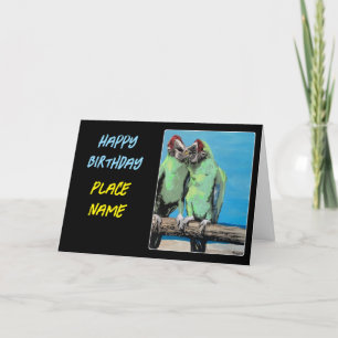 'Beach Parrots' Schilderij op een Bedankkaart