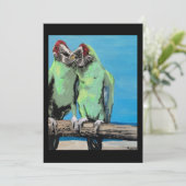 ‘Beach Parrots’-schilderij op een kleine print Kaart (Staand voorkant)