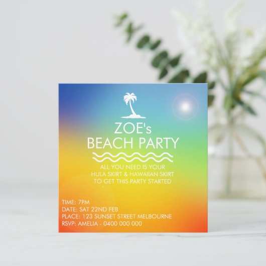 BEACH PARTIJ KAART (Staand voorkant)